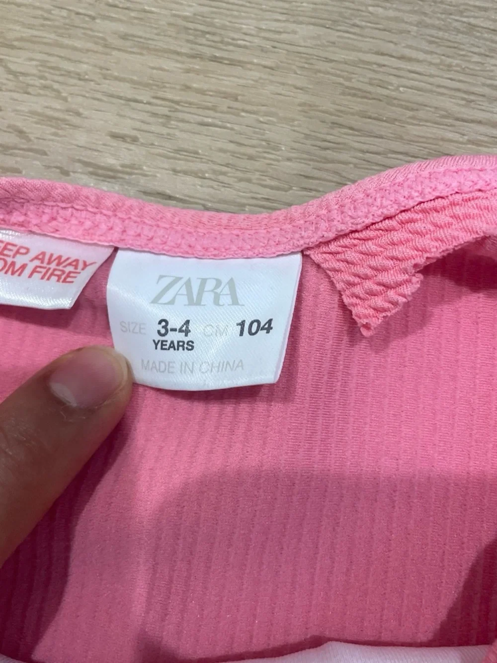 Zara Pink Ribbed Heart-Detail One-Piece Swim